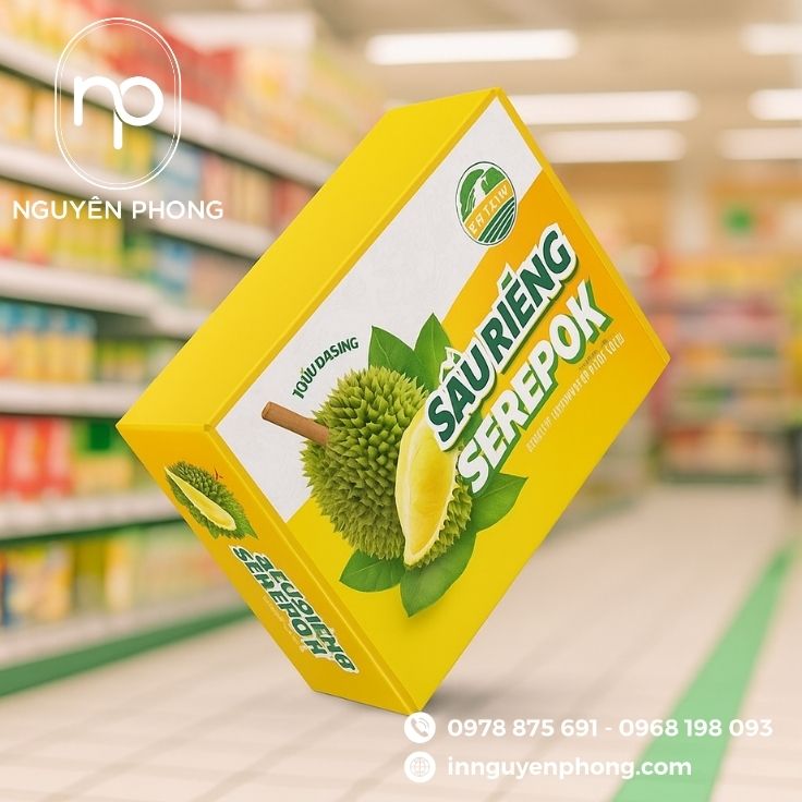 Mẫu thùng carton đựng sầu riêng tại TP.HCM